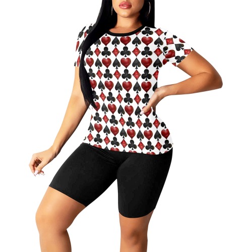 Black and Red Casino Card Shapes on White