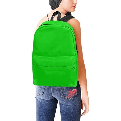 Merry Christmas Green Solid Color Unisex Classic Backpack (Model 1673)
