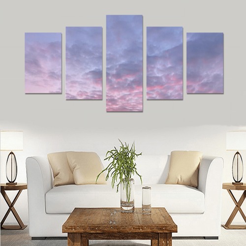 Morning Purple Sunrise Collection Canvas Print Sets C (No Frame)