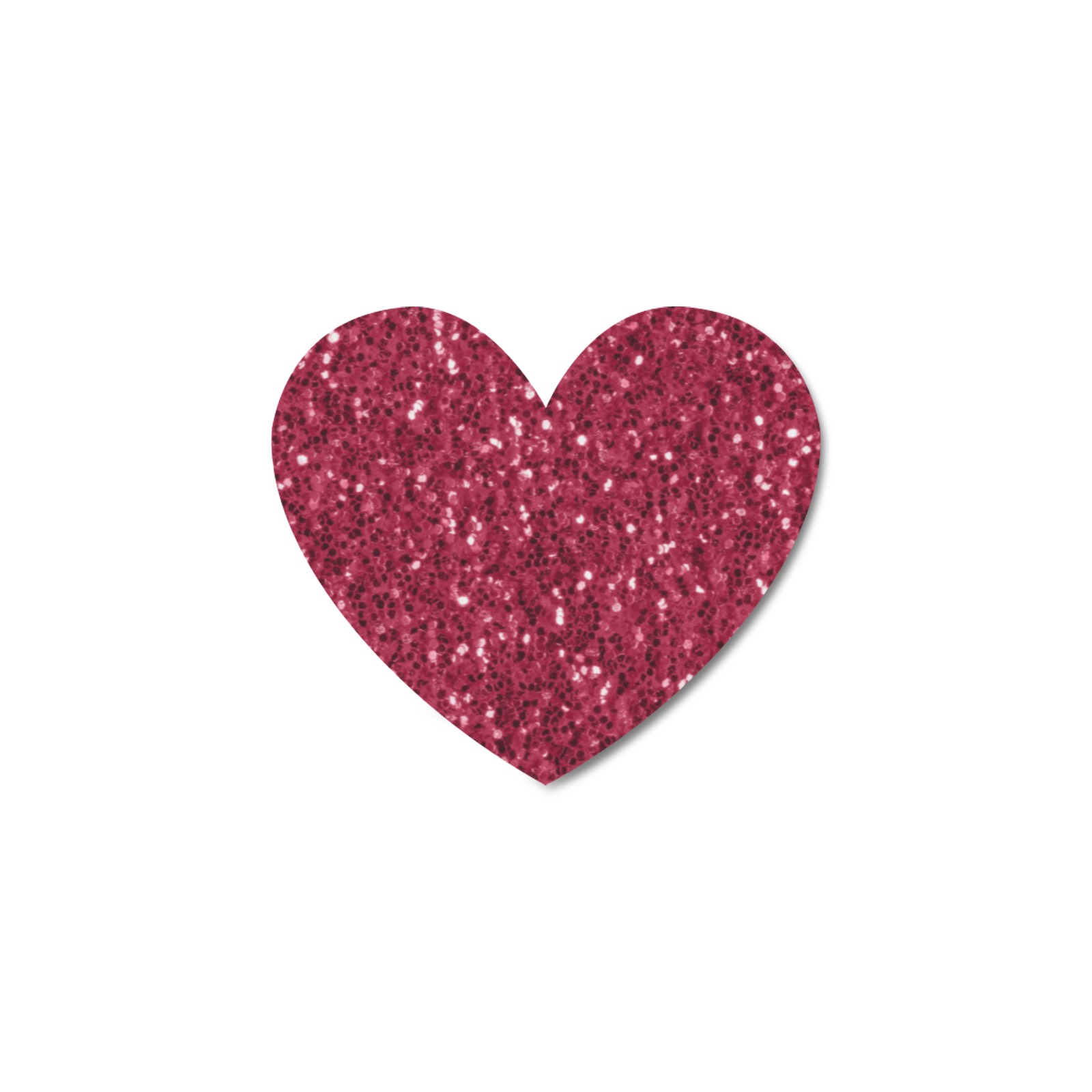 Magenta dark pink red faux sparkles glitter Heart-Shaped Fridge Magnet