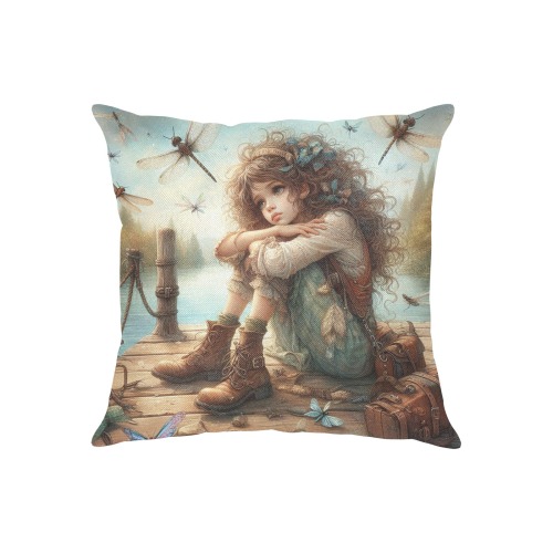 Dragonfly Daydream Linen Zippered Pillowcase 18"x18"(Two Sides)