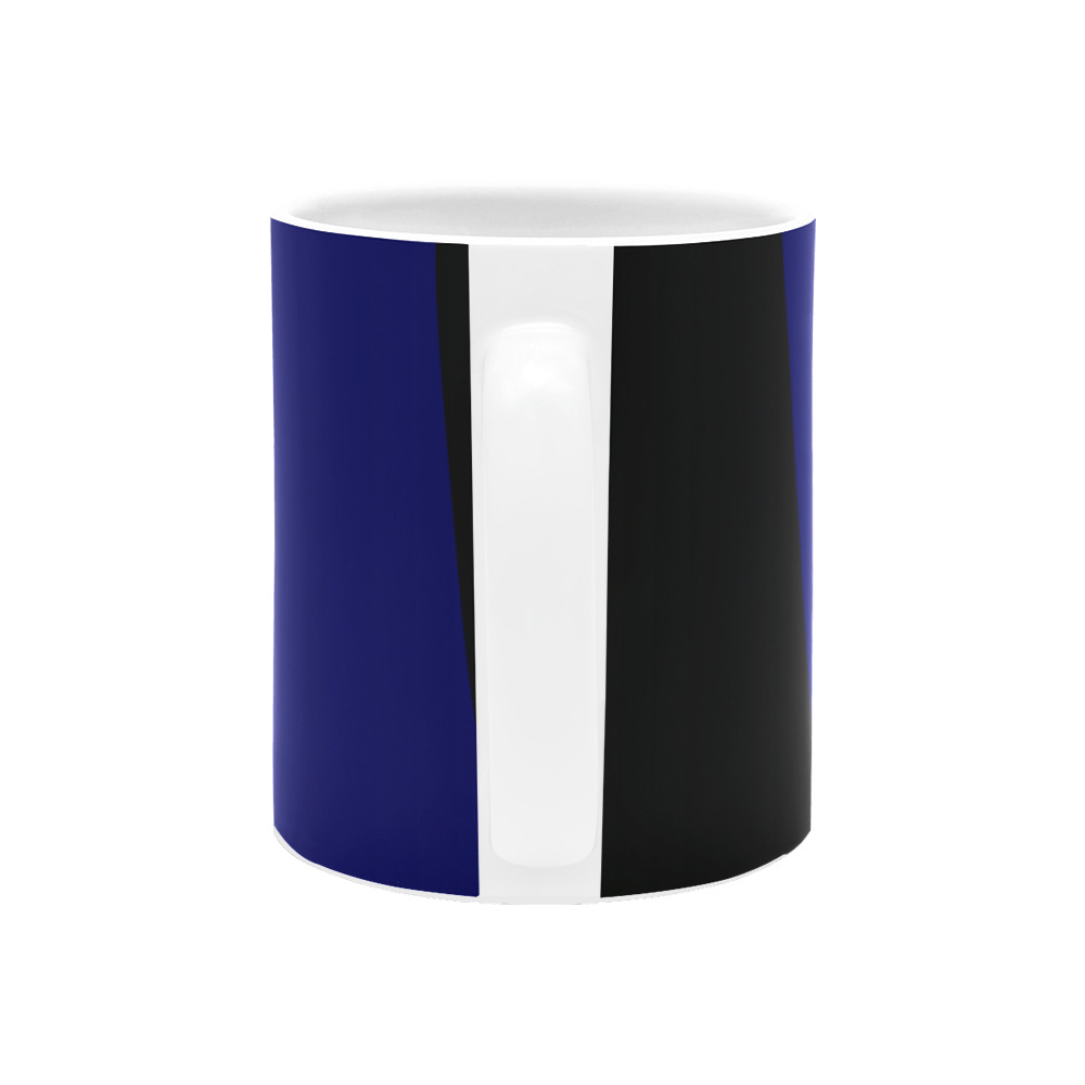 Dimensional Blue Abstract 915 White Mug(11OZ)