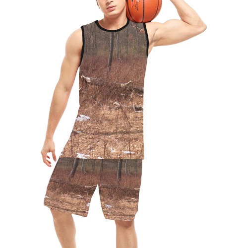 Falling tree in the woods Basketball Uniform with Pocket