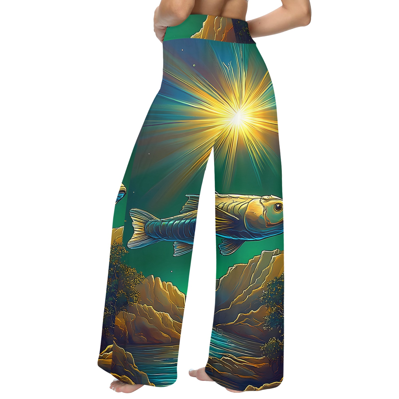 Celestial Swim Women's Wide Leg Lounge Pants (Model L77)