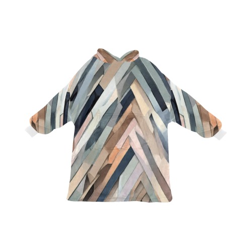 Chevron-like abstract art pattern. Pastel colors Blanket Hoodie for Men