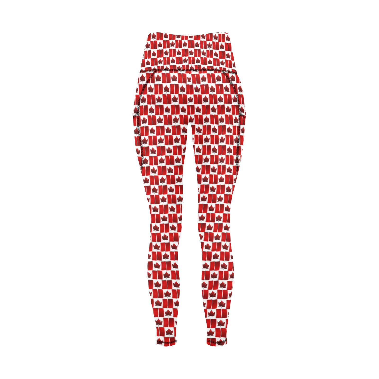 Canada Flag Yoga Pants Women's All Over Print Leggings with Pockets (Model L56)