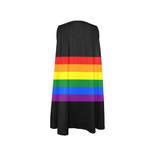 Gay Pride Rainbow Flag Stripes Sleeveless A-Line Pocket Dress (Model D57)