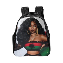 Black Woman Backpack 2 Multi-Pockets Backpack (Model 1636)