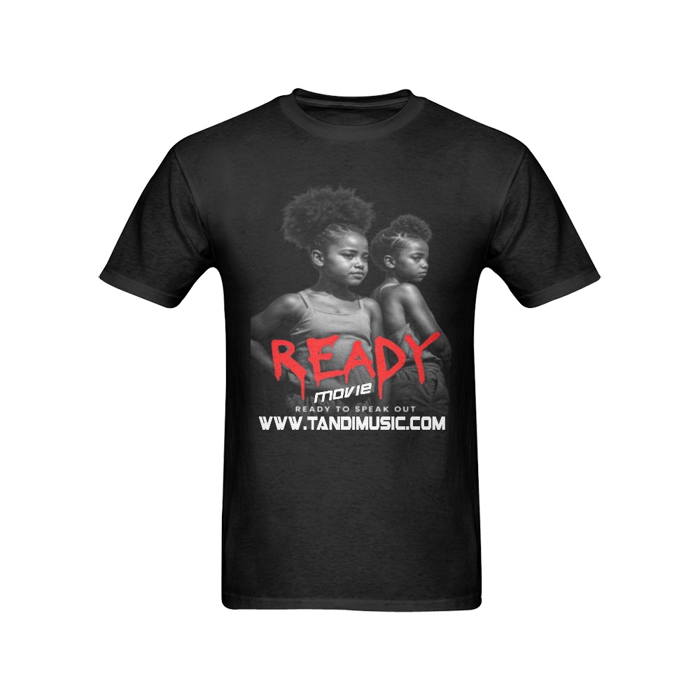 READY T-shirt Black Men04 Men's T-Shirt in USA Size (Front Printing Only)