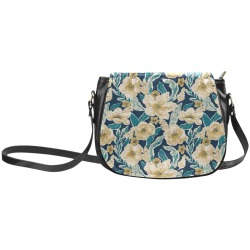 Painted Flowers Classic Saddle Bag/Large (Model 1648)