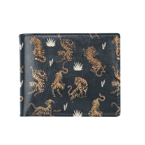 Golden tigers Bifold Wallet with Coin Pocket (Model 1706)