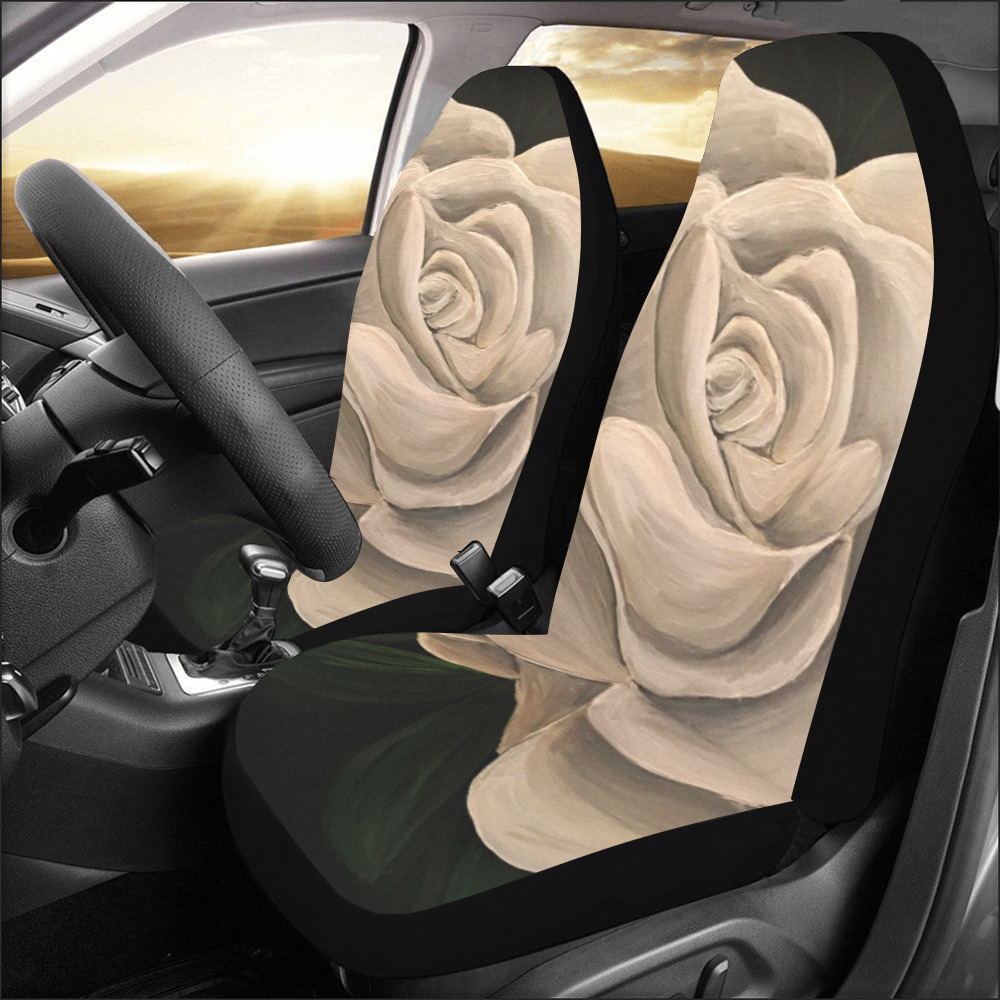 White Rose Car Seat Covers (Set of 2)