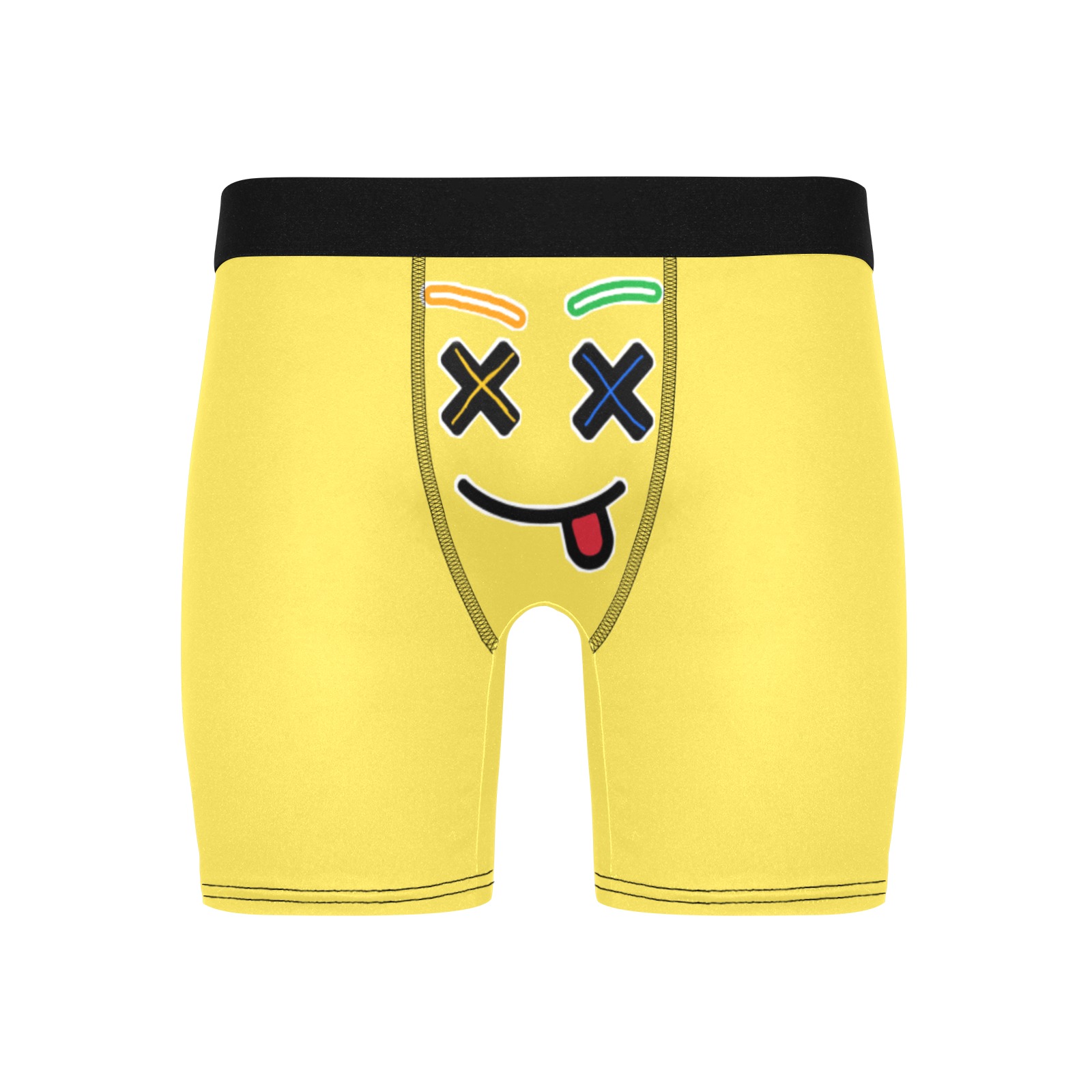 Yellow X Face Men Underwear Men's Long Leg Boxer Briefs (Model L67)