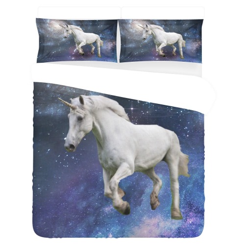Unicorn and Space 3-Piece Bedding Set