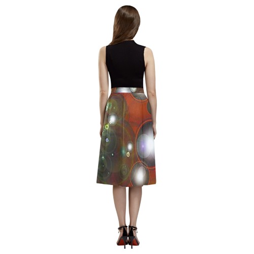 red bubble 2 Mnemosyne Women's Crepe Skirt (Model D16)