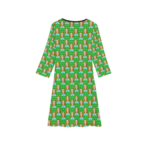 girl green Girls' Long Sleeve Dress (Model D59)