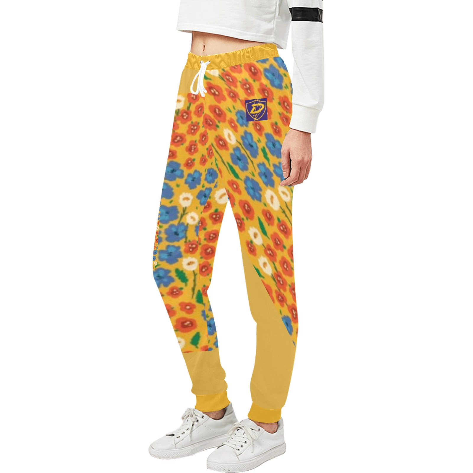 DIONIO Clothing - Women's Sweatpants ( Flower 4 Badge Multi-Color )) Unisex All Over Print Sweatpants (Model L11)