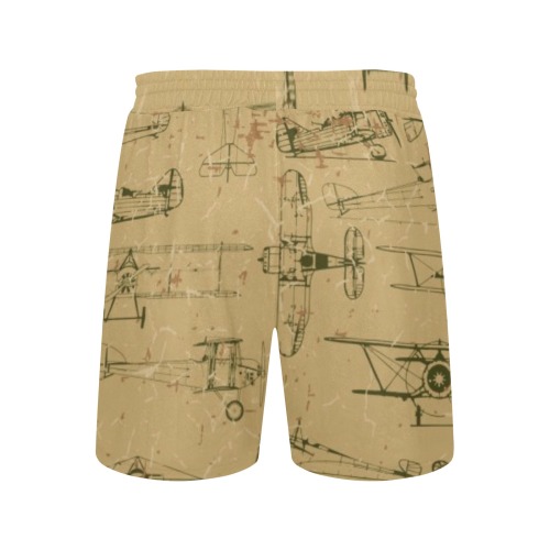 Vintage Planes Men's Mid-Length Casual Shorts (Model L50)