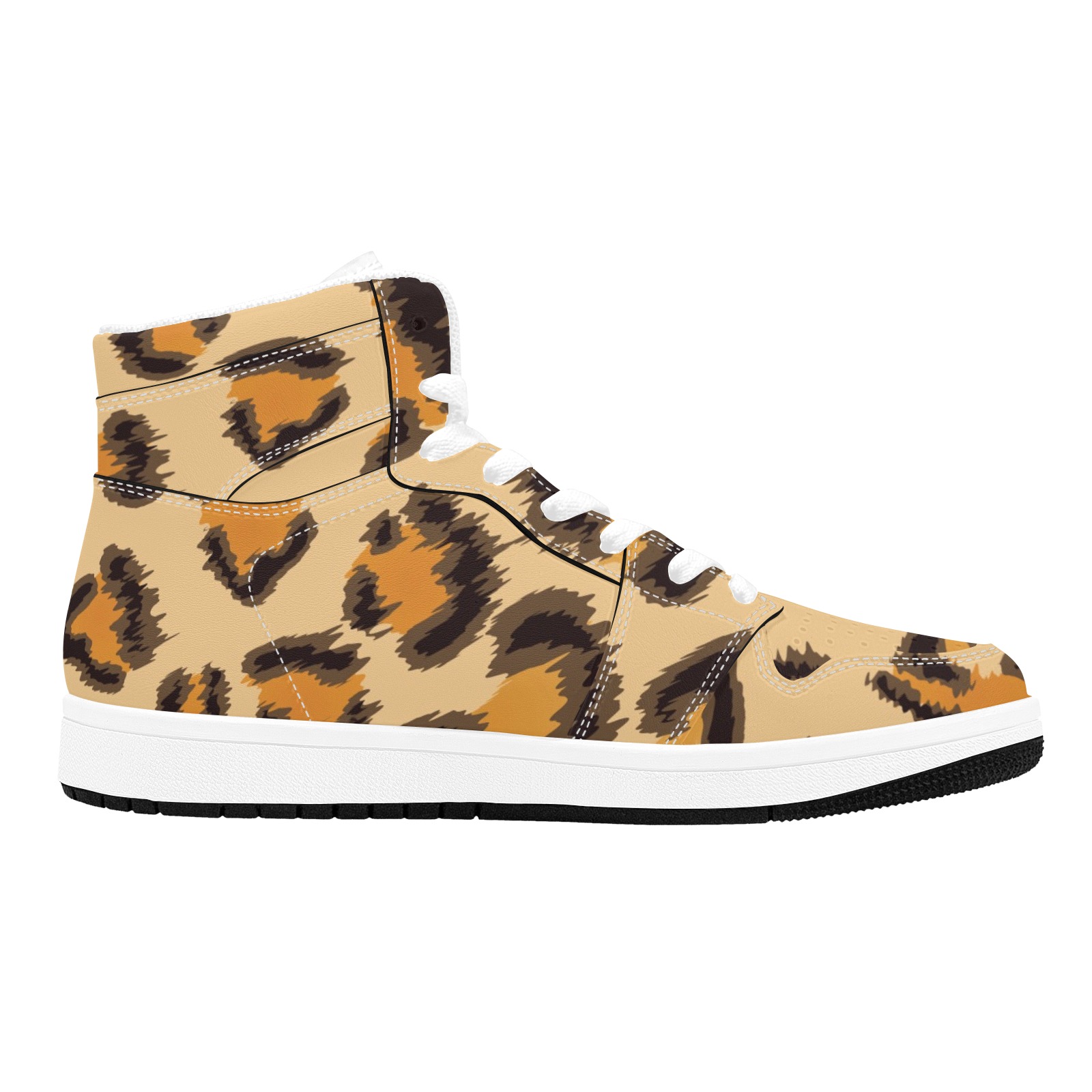 Sneakers Leopard Pattern.jpg Men's High Top Sneakers (Model 20042)