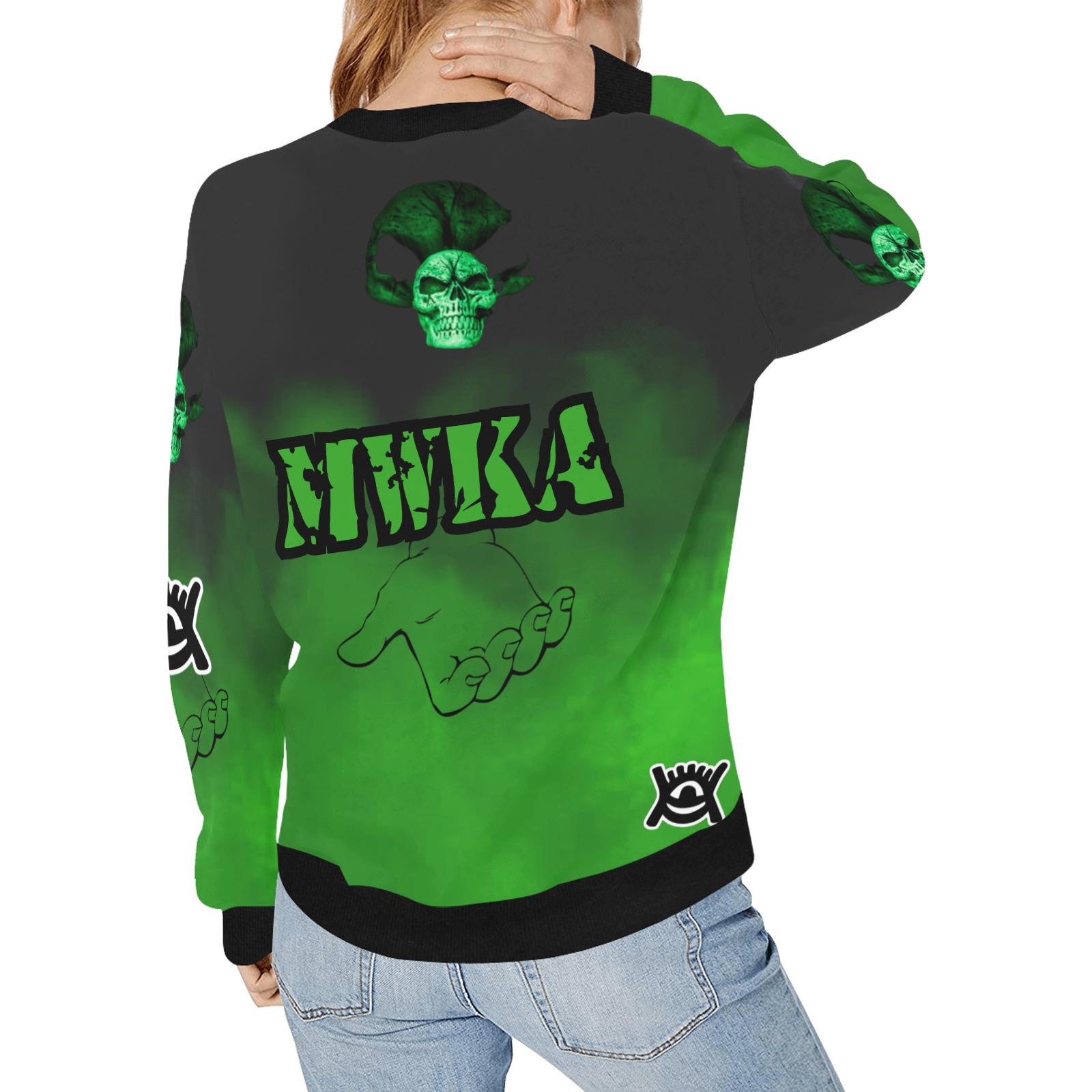 MWKA Women's Rib Cuff Crew Neck Sweatshirt (Model H34)