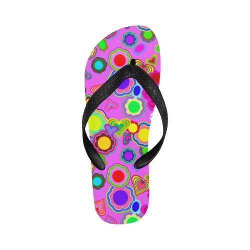 Groovy Hearts and Flowers Pink