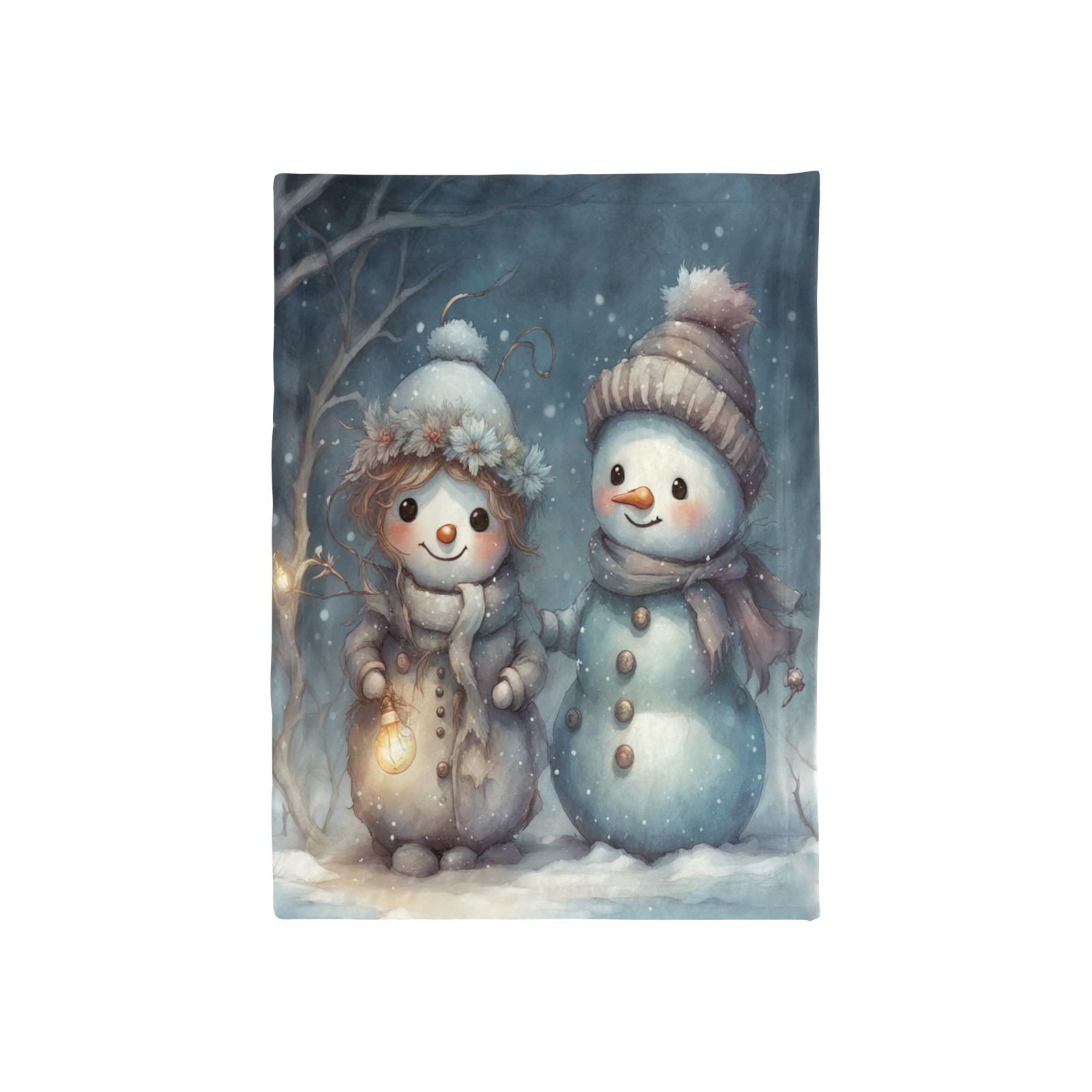 Snowman Couple Baby Blanket 40"x50"