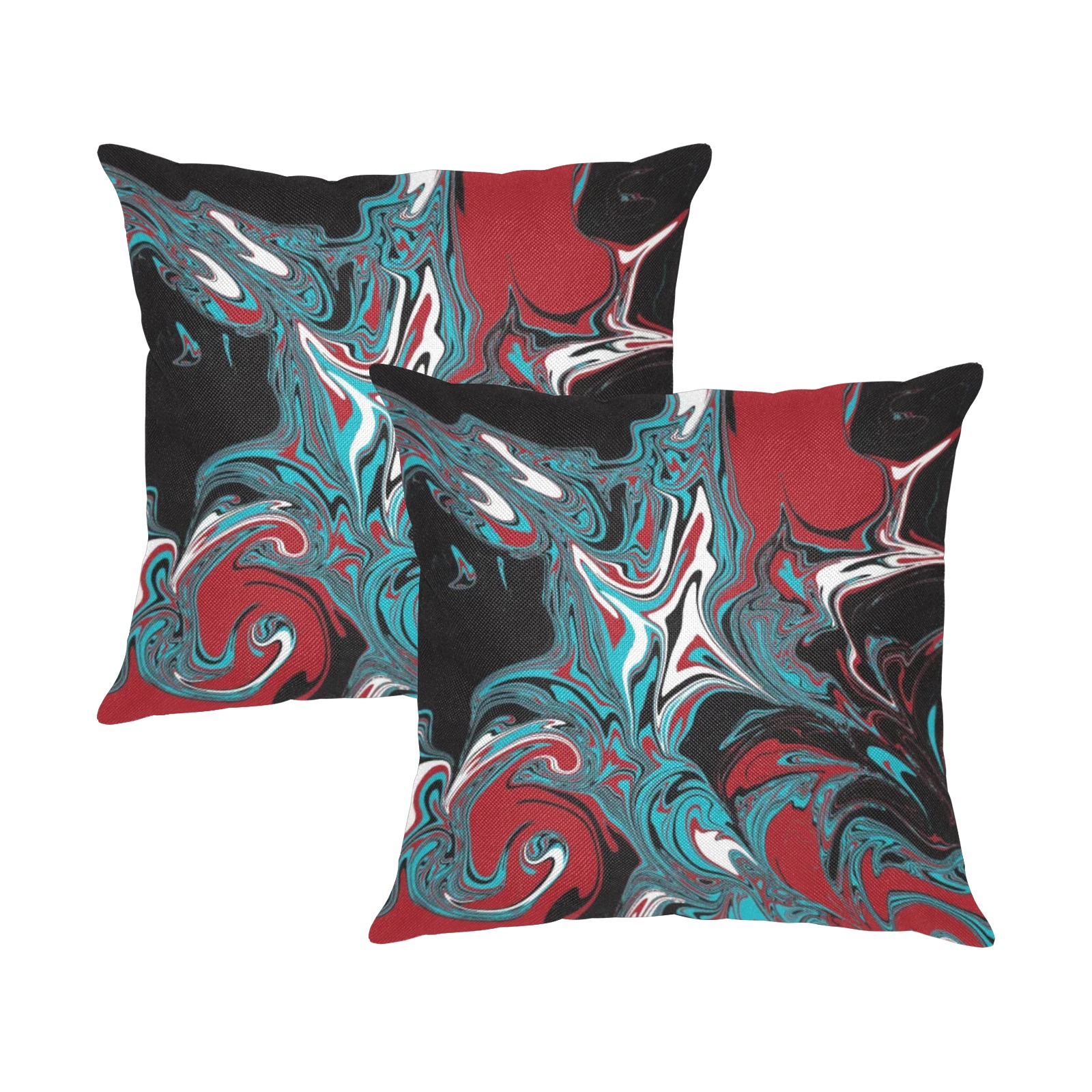 Dark Wave of Colors Linen Zippered Pillowcase 18"x18"(Two Sides&Pack of 2)