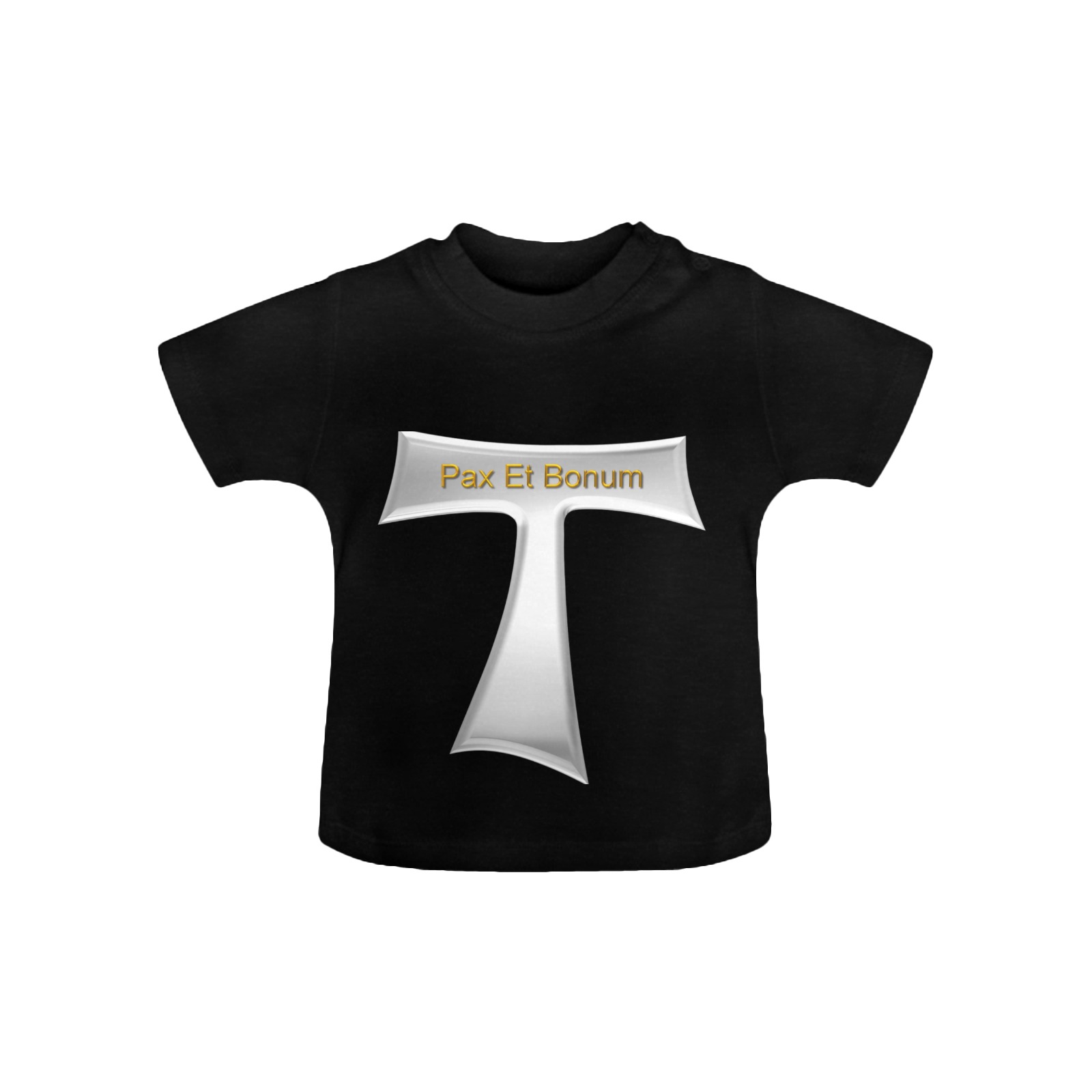 Franciscan Tau Cross Pax Et Bonum Silver Metallic Baby Classic T-Shirt (Model T30)