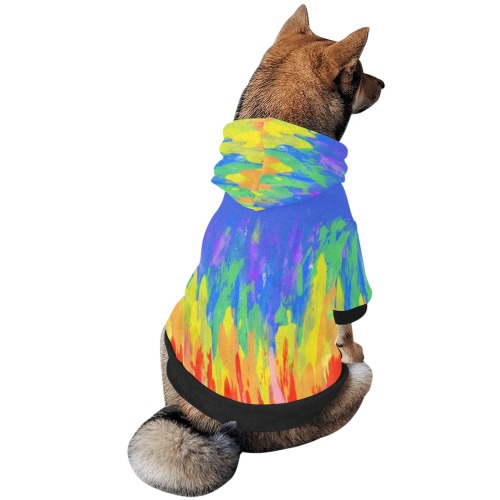 Flames Paint Abstract Classic Blue Pet Dog Hoodie