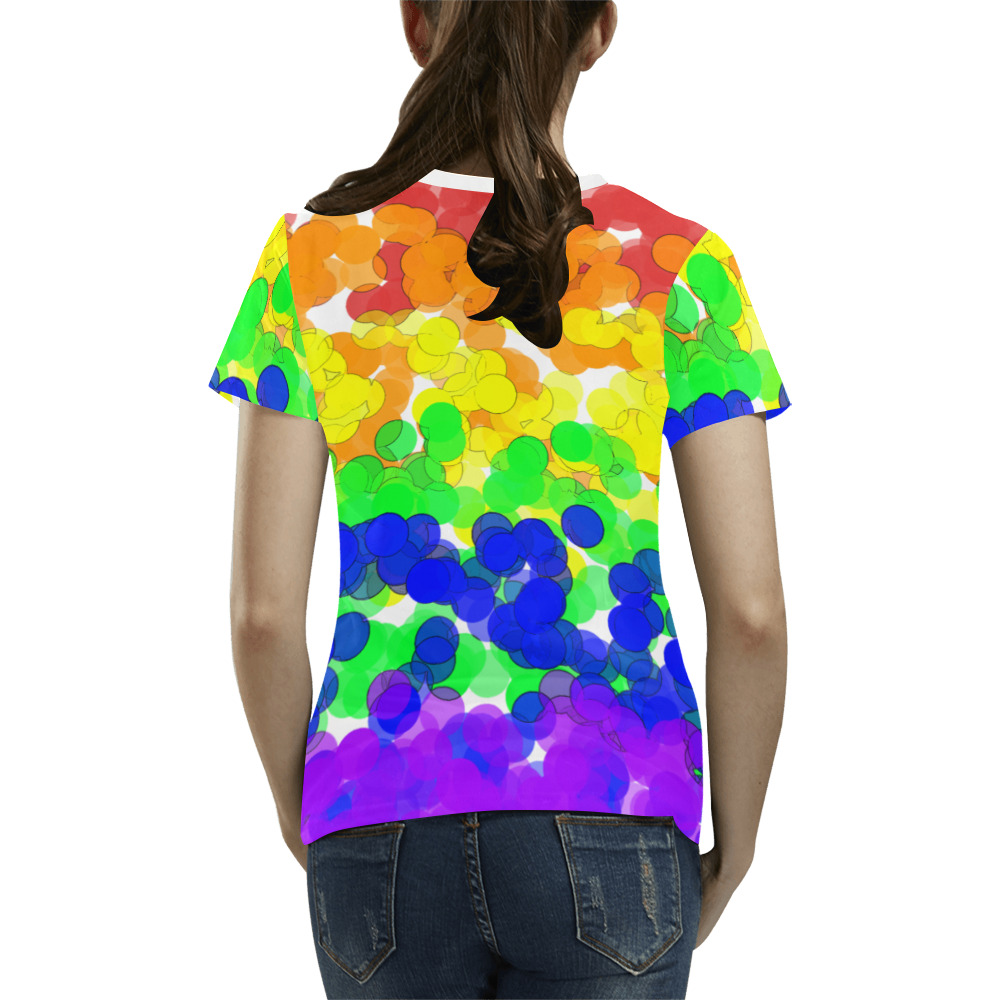 Gay Pride Bokeh All Over Print T-Shirt for Women (USA Size) (Model T40)