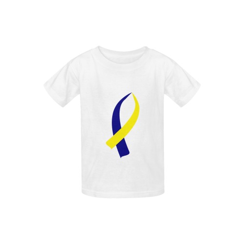 Down Syndrome Awareness Ribbon Kid's  Classic T-shirt (Model T22)
