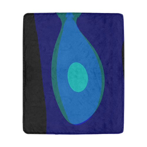Dimensional Blue Abstract 915 Ultra-Soft Micro Fleece Blanket 50"x60" (Thick)