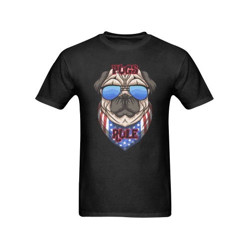 Pugs Rule Men's T-Shirt in USA Size (Front Printing Only)