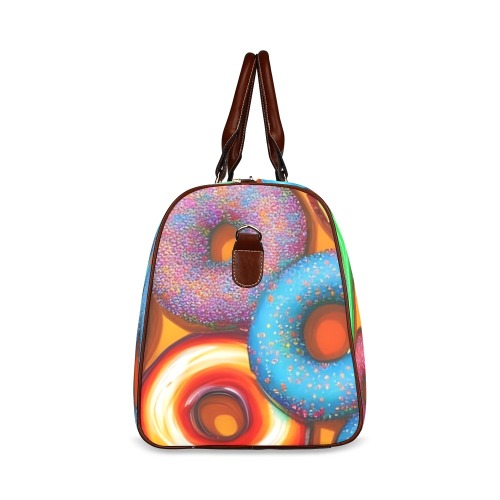 Colorful Donuts Orange Waterproof Travel Bag/Small (Model 1639)