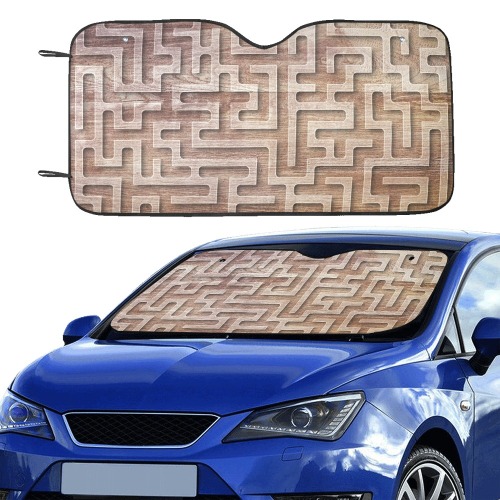 Wooden Maze Car Sun Shade 55"x30"