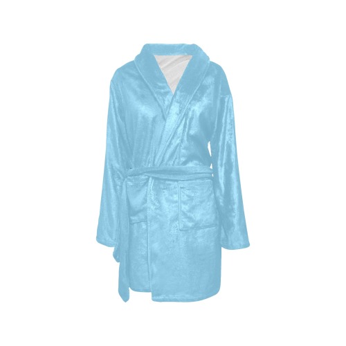 color baby blue Women's All Over Print Night Robe