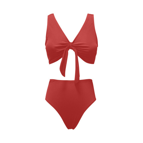 RED Chest Bowknot Bikini Swimsuit (Model S33)
