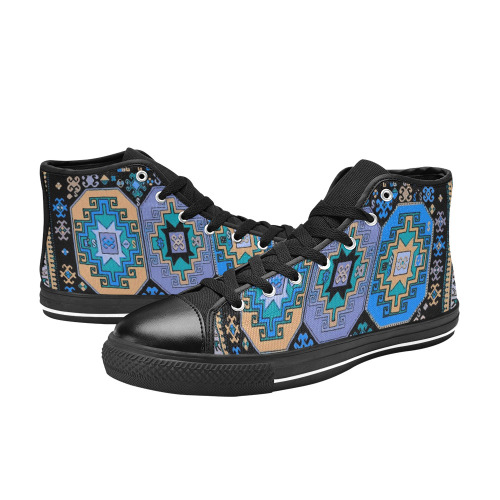 Folk Art Women's Classic High Top Canvas Shoes (Model 017)