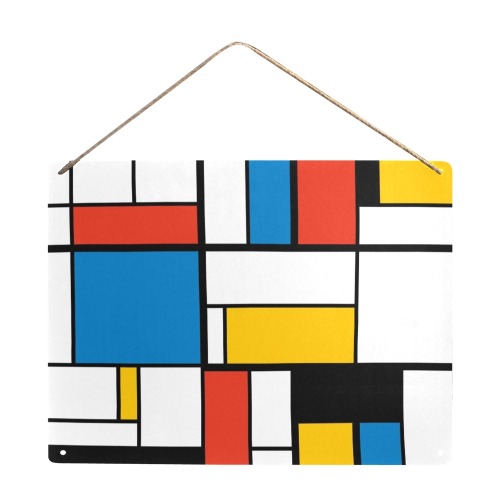 Mondrian De Stijl Modern Metal Sign 16"x12"