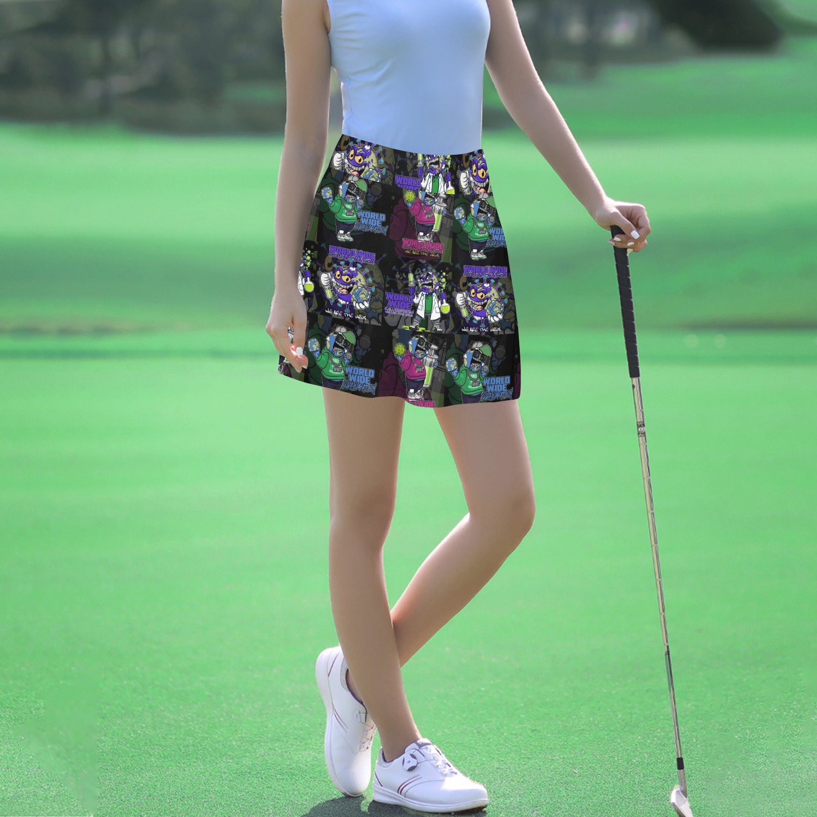 wwcfam Women's Athletic Skirt (Model D64)