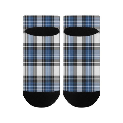 Blue Black Plaid Men's Ankle Socks