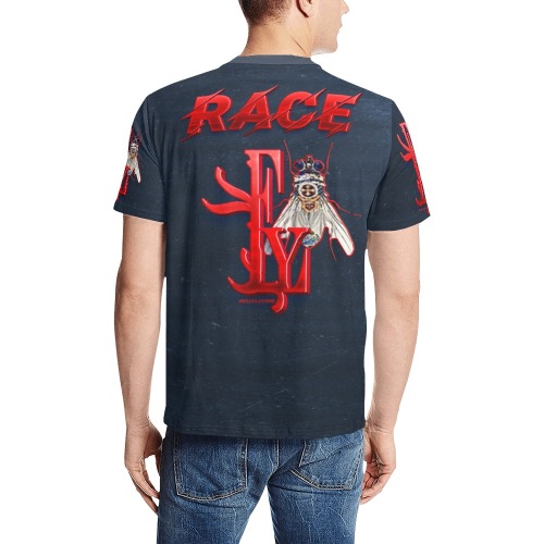 Race Collectable  Fly Men's All Over Print T-Shirt (Solid Color Neck) (Model T63)