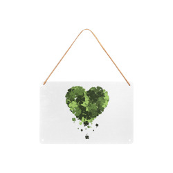 St. Patrick's Clover Heart Metal Sign 12"x8"