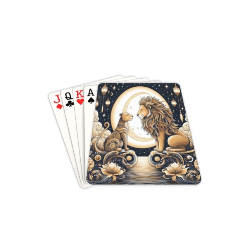 Moonlight Lions Love Playing Cards 2.5"x3.5"