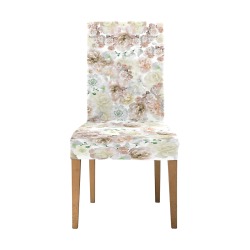 peonies peach Removable Dining Chair Cover