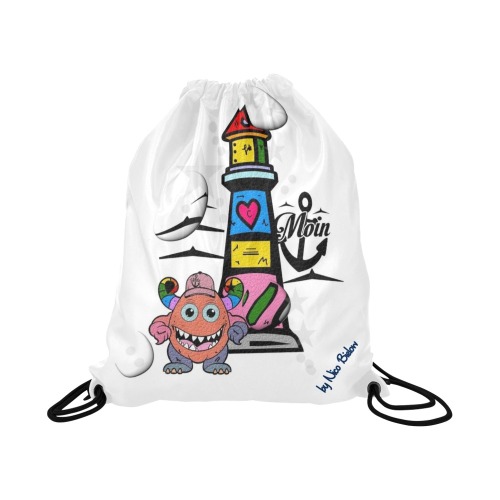 Moin Monster by Nico Bielow Large Drawstring Bag Model 1604 (Twin Sides)  16.5"(W) * 19.3"(H)