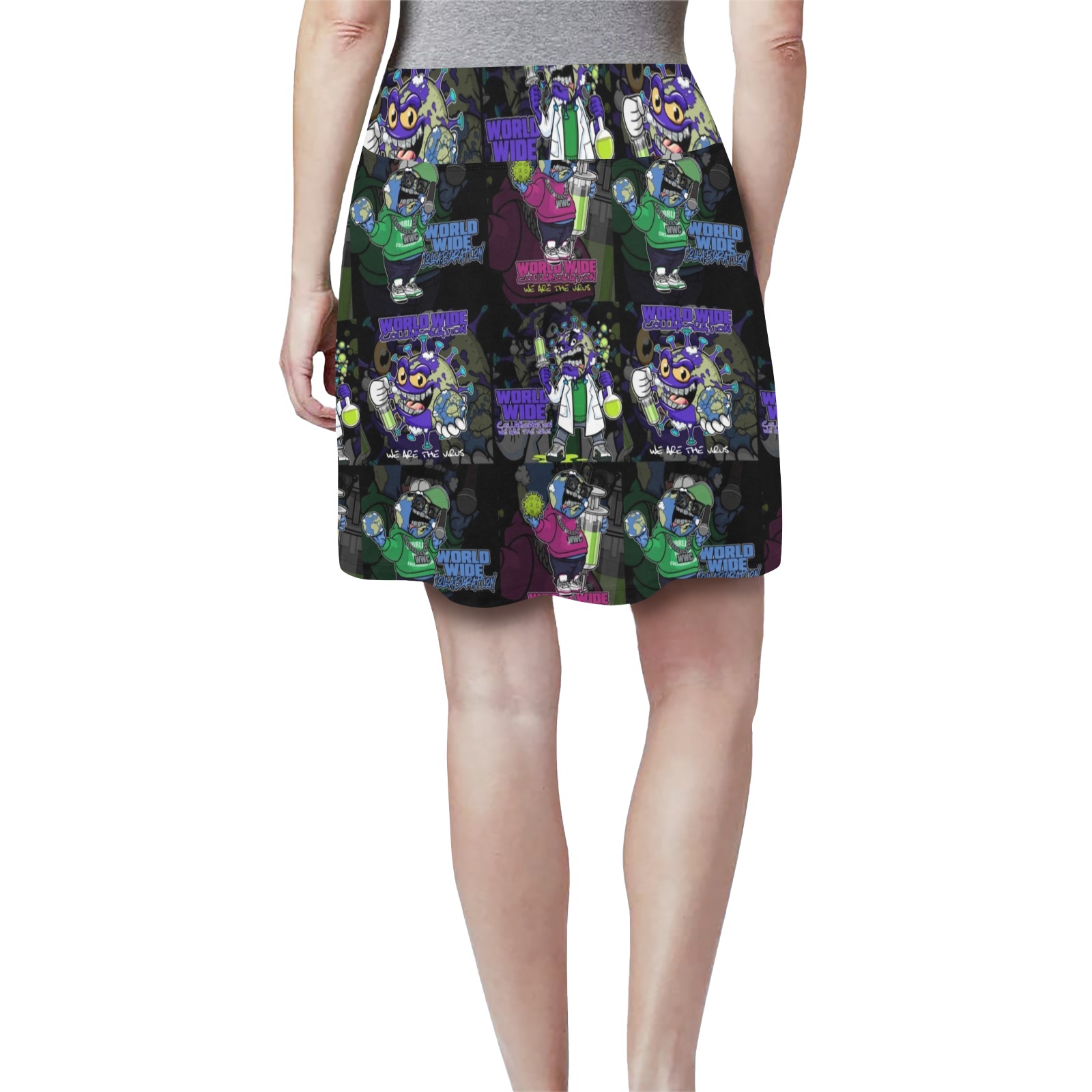 wwcfam Women's Athletic Skirt (Model D64)