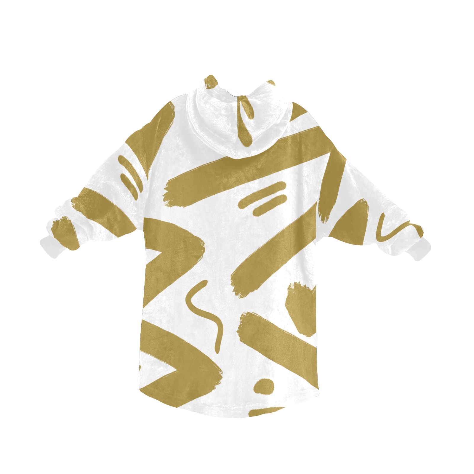 Tribal White and Gold Blanket Hoodie for Women