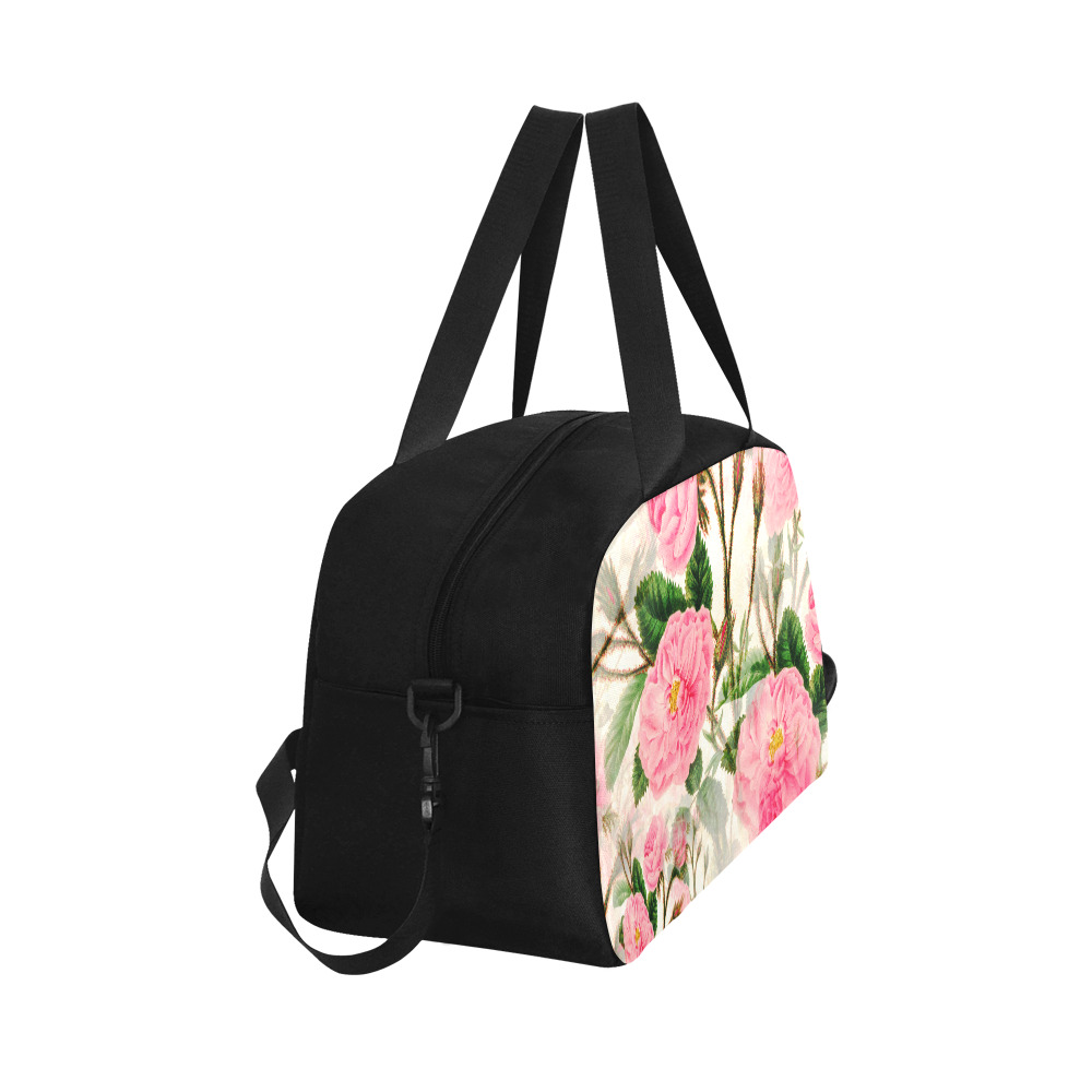 Vintage Pink Rose Garden Blossom Fitness Handbag (Model 1671)