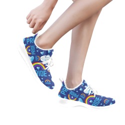 Gay Pride Shoes - Blue Women's One-Piece Vamp Sneakers (Model 67502)